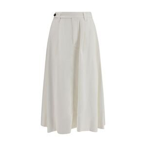 Brunello Cucinelli White Viscose Long Women's Skirt